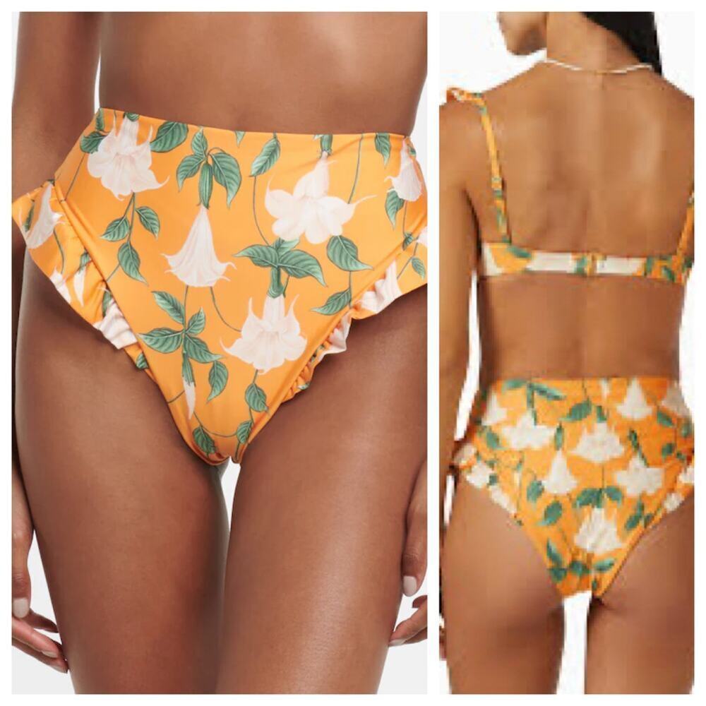 NWT Agua by Agua Bendito Jenigbre High Waist Bikini Bottom Floral Swimsuit XL